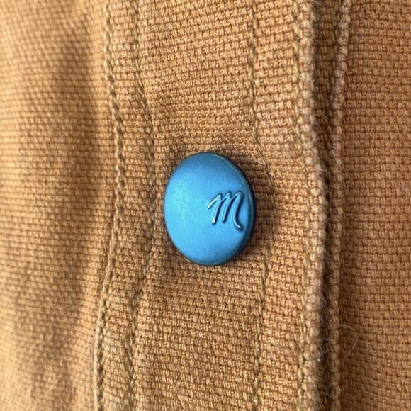 Madewell Tan A-line Mini Skirt Heavy Cotton Snap Button Boho Coastal Preppy New - Picture 6 of 13